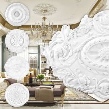 Grand Decor - Stuckrosette Aus Pu, R101 Bis R124 - Deckenrosette Stuck Wanddeko Wohnzimmer: R119 - 75x50 Cm