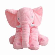 Grand doudou éléphant - coussin peluche peluche - rose