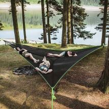 Hamac LEISEI – Toile de haute qualité – 3 personnes – Installation facile – Jardin piscine