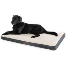 Gncpets - Grand lit orthopédique pour chien gris et blanc - Matelas lavable avec mousse 91x68x7,6 cm Offre exclusive