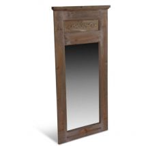 Decoration D ’ Autrefois - Grand Miroir Ancien Rectangulaire Vertical Bois 58x4x118cm - Marron - Décoration d'Autrefois