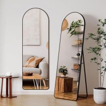Tlgreen - Grand Miroir Pleine Longueur,162 X 50 Cm,miroir Mural,miroir Sur Pied,miroir De Sol,miroir Autoportant- Noir