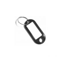 Tophomer - Grand paquet de 100 étiquettes d'identification de clé + sélection de carte de visite couleur fob ring garage logo, noir