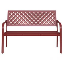 Grand Patio - banc de jardin, banc extérieur avec cadre en acier métallique anti-rouille, motif estampé, choix de couleurs, adapté pour intérieur,