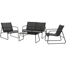 Grand Patio - ensemble de meubles de jardin 4 pièces, table et chaises de jardin, matériau textilène, étanche, respirant, ensembles de conversation