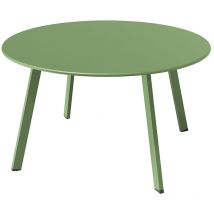 Grand Patio - table basse ronde, table d'appoint ronde en métal, résistante aux intempéries, table de jardin pour salon, couloir, chambre à coucher,