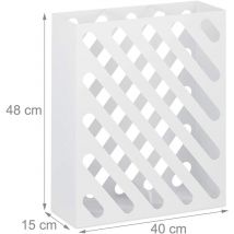 Helloshop26 - Grand porte-parapluie rectangulaire design acier blanc