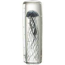 Jolipa - Grand Presse papier Méduse en verre 18 cm - noir