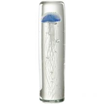 Jolipa - Grand Presse papier Méduse en verre 25 cm - Bleu