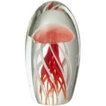 Jolipa - Grand presse papier méduse rouge en verre 16 cm