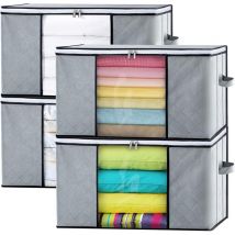 Grand Sac de Rangement 4 Set, Boite de Rangement Vetement Caisse Rangement, Housse de Rangement Couette Poignée Renforcée Cartons Déménagement
