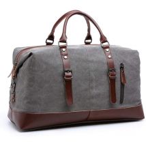 Aougo - Grand Sac de Voyage en Toile avec fourre-Tout, Sac à Main et Sac à Main, Sac à bandoulière,Gris