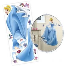 Grand autocollant mural repositionnable Cendrillon