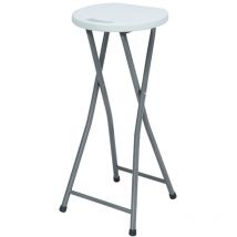 Grand tabouret pliant blanc 30x76cm 7house