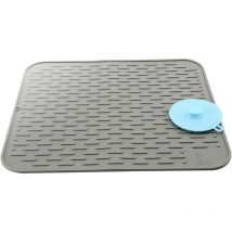 Grand Tapis de Séchage Vaisselle en Silicone avec Éponge Brosse Silicone Vaisselle, Tapis Egouttoir Vaisselle, Dessous de plat, Accessoire de cuisine