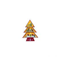 Grande albero di Natale rosso con luci