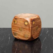 Chehoma - Grande boîte Dé et 5 dés 20x20x20cm