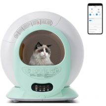 Bac à litière adaptatif autonettoyant pour chat de 65 l pour plusieurs chats, création automatique, adapté à de nombreux types de litière, capteur
