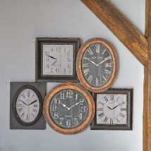 Dialma Brown - Grande horloge multiple bois 100x79cm