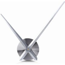 Grande Horloge Murale Aiguilles 31.5cm Simple Argent sans Chiffre Mécanisme de Mouvement d'Horloge diy Frameless avec Long Mains