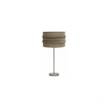 Fabrilamp - Grande Lampe De Table Kala 1xe27 Cuir/sac 63x30x30 Cm Avec Franges