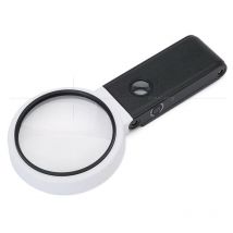 Memkey - Grande loupe 4.35in 3.5X 25X avec lumière et Support, loupe Lumineuse led Portable Debout, loupe de Lecture Pliante avec pour Les Seniors