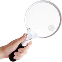 Grande Loupe avec Éclairage à led - Lentilles de Grossissement 2X 4X 25X - Meilleure Loupe Géante avec Lumière pour la Lecture, l'Exploration,
