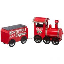 Grande modello di treno in metallo rosso l 66 cm - Atmosphera créateur d'intérieur