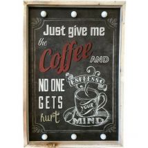 Grande Plaque en bois Coffee lumineuse
