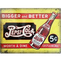 Grande plaque métal Bigger and Bette Pepsi 40 x 30 cm