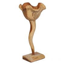 Grande sculpture fleur 50 cm en racines bois de teck bicolore – RHEA