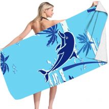 Grande Serviette de Plage, 180 x 100cm Drap de Plage, Serviette Microfibre, Serviette de Plage Anti Sable Sechage Rapide pour Plage/Piscine/Chaises