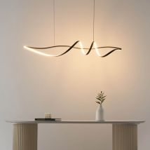 Kosilum - Grande suspension spirale noire 120 cm de long - Lybella