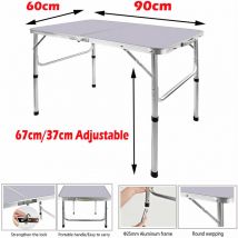 Grande table pliante Step tabouret Camping intérieur / extérieur pique - nique partie barbecue 90 60 67cm