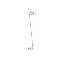 Deco Fer Forge - Volute en s inégale finition queue de carpe - Hauteur 1150mm Largeur 140mm Plat lisse 40x8mm - Fer forgé - à souder