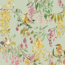 Grandeco Blackberry Trail Green Wallpaper Bird Wildflower Nature Paste The Paper