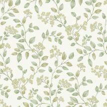 Grandeco - Blossom Trail White Wallpaper Textured Floral Paste The Wall Vinyl