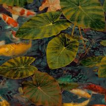 Montecolino - Grandeco Koi Teal Tropical Carp Pond Multi Paste The Wall Vinyl Wallpaper