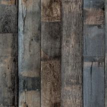 Montecolino - Grandeco Vertical Plank Wood Effect Dark Brown Wallpaper Paste The Wall Vinyl