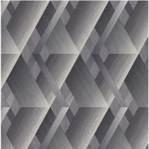 Grandeco Wanderlust Geometric Grey Pattern Feature Wall Paste The Wall Wallpaper