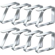 Grandes pinces à nappe en acier inoxydable, pinces à nappe, pinces à nappe, pinces à nappe, pinces à nappe - argent, pour tables avec une épaisseur