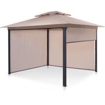 Blumfeldt - Grandezza Cortina - Pavillon de Jardin, 4 Parties latérales avec mécanisme de roulement, Acier thermolaqué, Toit à revêtement Hydrofuge,