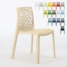 Centrale Brico - Sedie Cucina Bar Gruvyer In Polipropilene Impilabili Grand Soleil Colore: Beige