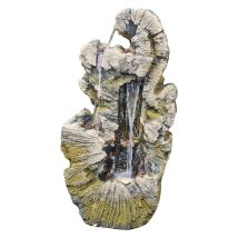 Granimex Mimjiko Polystone Wasserfall Mit Led-beleuchtung Zierbrunnen Wasserspiel 102x51x36 Cm
