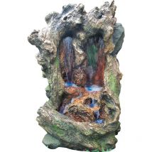 Taki Polystone Wasserfall mit Pumpe und LED-Beleuchtung Zierbrunnen Wasserspiel 99x48x60 cm - Granimex
