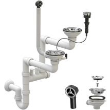 Siphon automatique à double compartiment - Chrome - Granitan