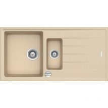 Granitspüle Victory S1000.80 - creme, ab 60er Unterschrank, 100 x 50 cm
