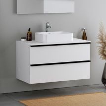 Duravit - Meuble mural suspendu mdf de salle de bain design sous-vasque avec 2 tiroirs pour salle de bain - 100x57,3x55cm - Blanc mat - durapoint