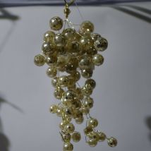 Grappolo d'uva con perle oro per addobbi decorazioni natalizi albero di Natale
