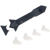 Grattoir d'Angle de Colle de Verre - Lisseur Joint Silicone, Outil de Réparation pour Couture de Résidu Adhésif (Plastique et Métal)